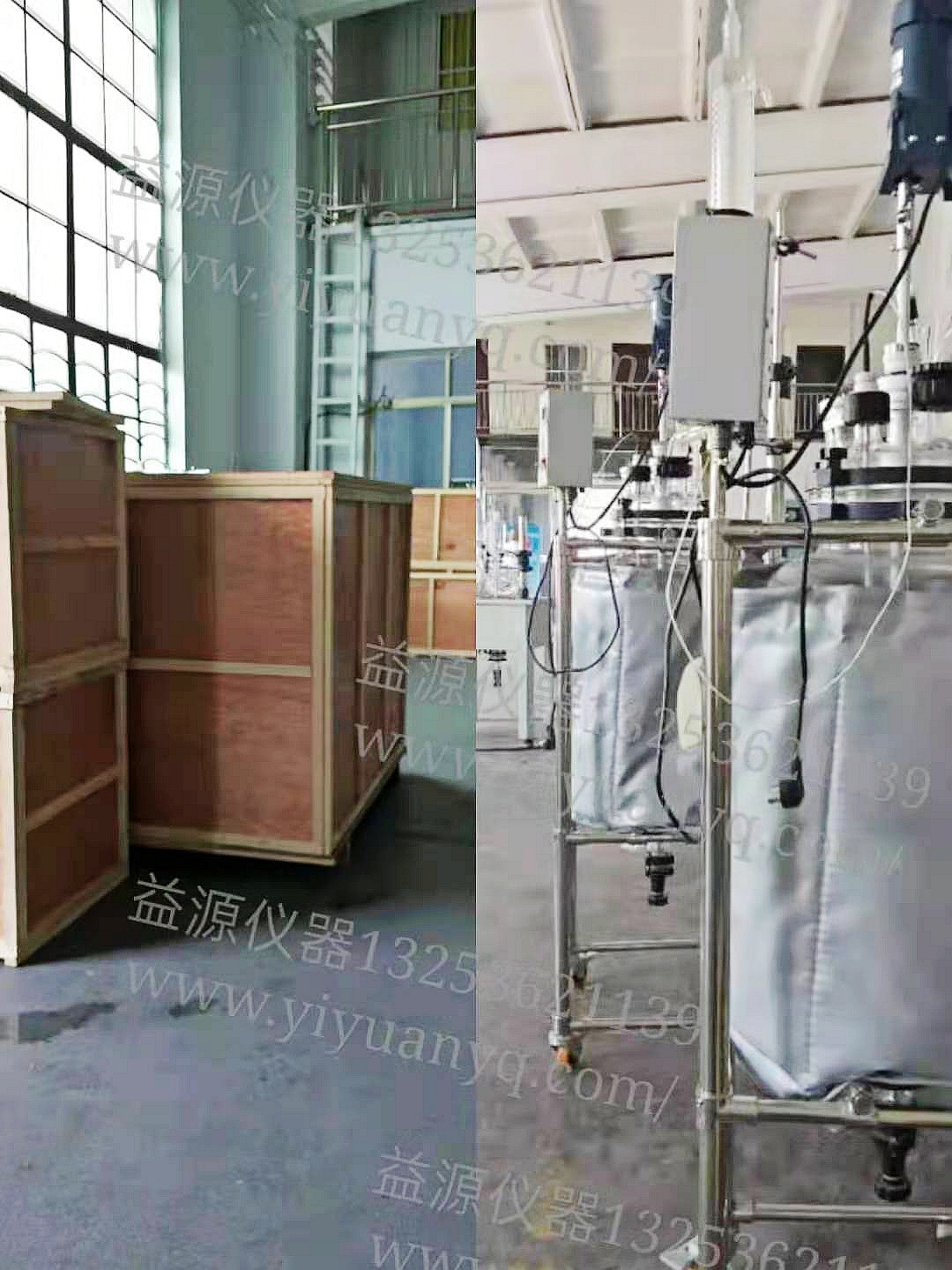 50L加保溫衣雙層玻璃反應(yīng)釜驗收合格，準(zhǔn)備發(fā)貨！